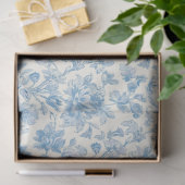 Blue and White Chinoiserie Decoupage Pattern 薄葉紙 (ギフト)
