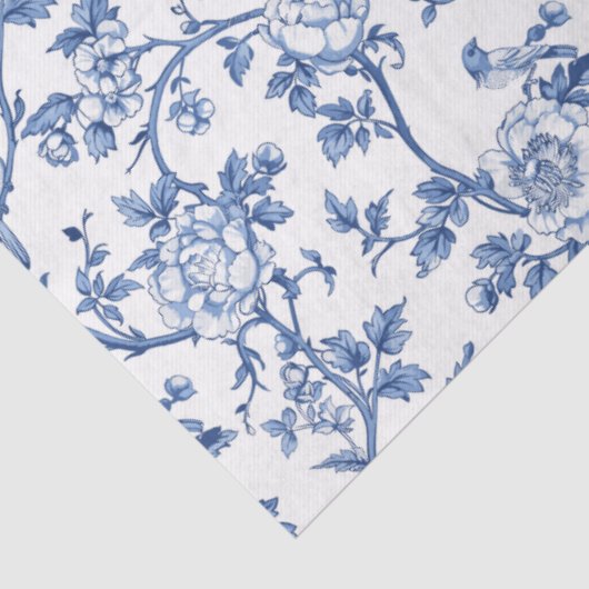 Blue and White Chinoiserie Decoupage Pattern 薄葉紙 (詳細)
