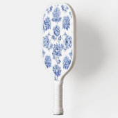Blue and White Chinoiserie Floral Monogram Pickleb ピックルボールラケット (左)