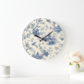 Blue and White Chinoiserie Pagoda Wall Clock ラージ壁時計 (ホーム)