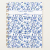 Blue and White Chinoiserie Wildflower プランナー手帳 (正面)