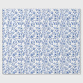 Blue and White Chinoiserie Wildflower ラッピングペーパー (フラット)