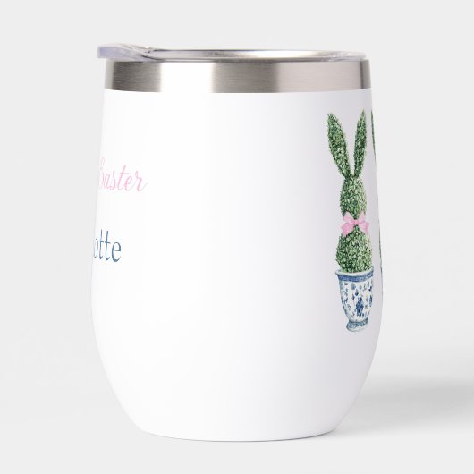 Blue and White Chinoiserie With Rabbit Topiaries (右面)