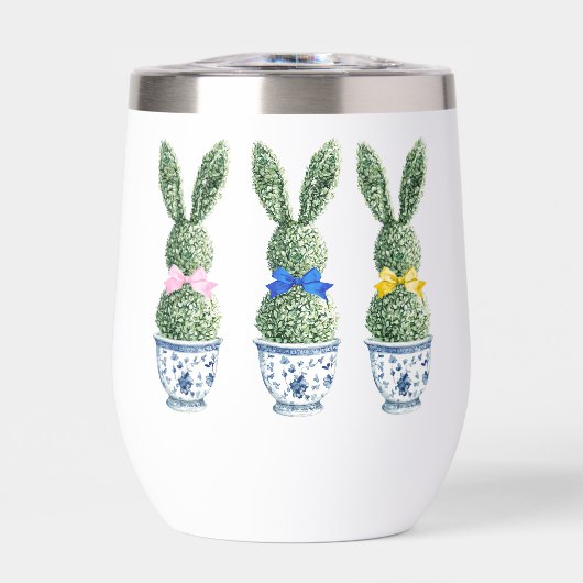 Blue and White Chinoiserie With Rabbit Topiaries (正面)