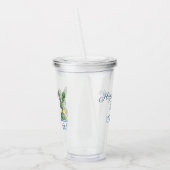 Blue and White Chinoiserie With Rabbit Topiaries アクリルタンブラー (左)