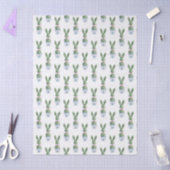 Blue and White Chinoiserie With Rabbit Topiary 薄葉紙 (クラフト)