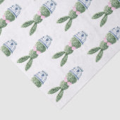 Blue and White Chinoiserie With Rabbit Topiary 薄葉紙 (詳細)