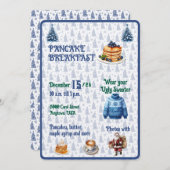 Blue and  White Christmas Pancake Breakfast  招待状 (正面/裏面)