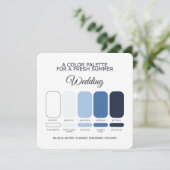 Blue and White Classic Wedding Color Palette Card 招待状 (スタンド正面)