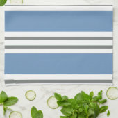 Blue and White Coastal Stripes キッチンタオル (折り畳み)