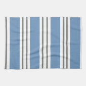 Blue and White Coastal Stripes キッチンタオル (横)