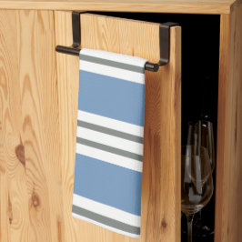 Blue and White Coastal Stripes キッチンタオル