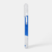 blue and white cow skin texture iPhoneケース (左側面)