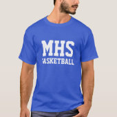 Blue and White Custom Basketball Team Spirit Tシャツ (正面)