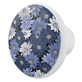 Blue and white daisy pattern セラミックノブ (右)