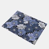 Blue and white daisy pattern ドアマット (アングル)