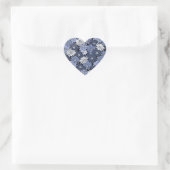 Blue and white daisy pattern ハートシール (バッグ)