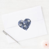 Blue and white daisy pattern ハートシール (封筒)