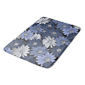 Blue and white daisy pattern バスマット (アングル)