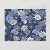 Blue and white daisy pattern ポストカード (正面)