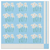 Blue and white daisy quilt squares ファブリック (クローズアップ)