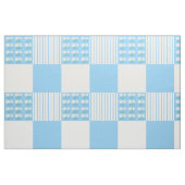 Blue and white daisy quilt squares ファブリック (ファットクウォーター)