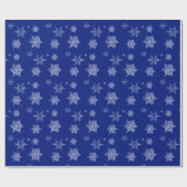 Blue and White Delicate Snowflake Christmas ラッピングペーパー (フラット)