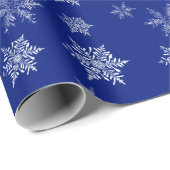 Blue and White Delicate Snowflake Christmas ラッピングペーパー (ロールコーナー)