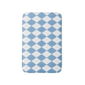 Blue and White Diamond Geometric Pattern バスマット (正面縦)