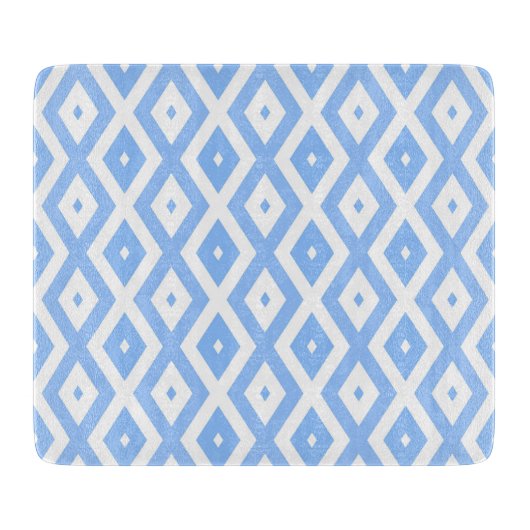 Blue and white diamond pattern カッティングボード (正面)
