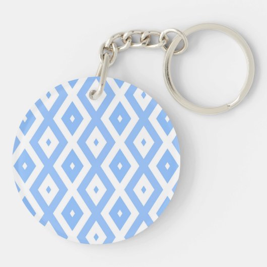 Blue and white diamond pattern キーホルダー (裏面)