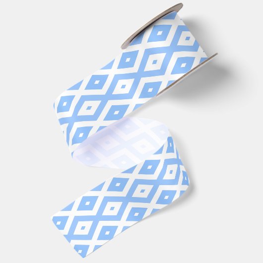 Blue and white diamond pattern サテンリボン (裏面)