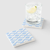 Blue and white diamond pattern ストーンコースター (横)