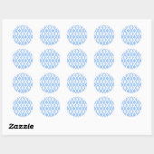 Blue and white diamond pattern ラウンドシール (シート)