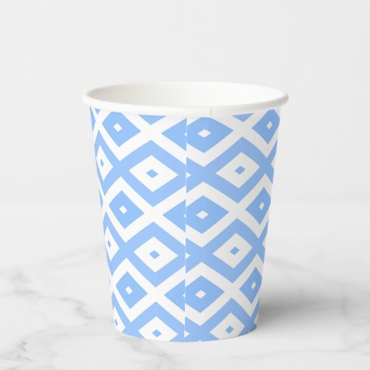Blue and white diamond pattern 紙コップ (右)