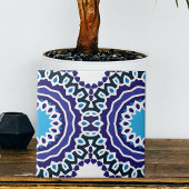 Blue and White Ethnic Bohemian Mosaic Pattern タイル