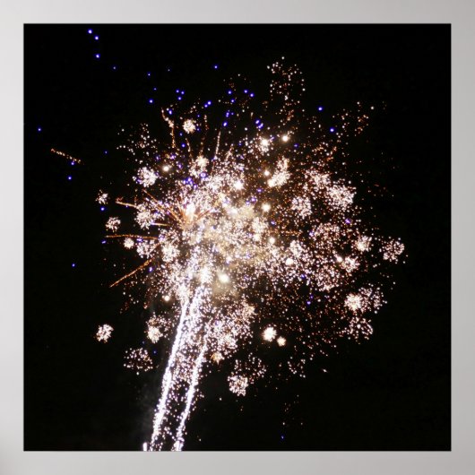 Blue and White Fireworks ポスター (正面)