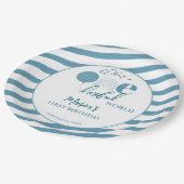 Blue and White First Birthday Party OneDerful ペーパープレート (アングル)
