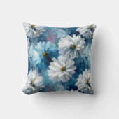 Blue and White Floral クッション (正面)