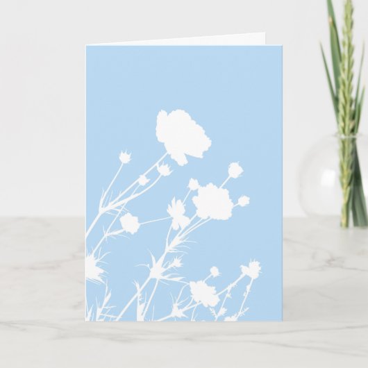 Blue and White Floral Card カード (正面)
