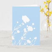 Blue and White Floral Card カード (黄色い花)