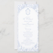 Blue and White Floral Chinoiserie Wedding Program (正面)