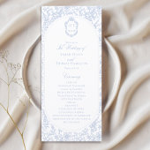 Blue and White Floral Chinoiserie Wedding Program