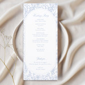 Blue and White Floral Chinoiserie Wedding Program