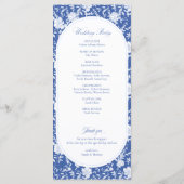 Blue and White Floral Chinoiserie Wedding Program (裏面)