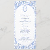 Blue and White Floral Chinoiserie Wedding Program (正面)
