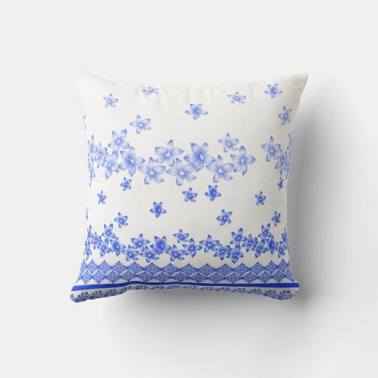 Blue and White floral design, クッション (裏面)