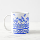 Blue and White floral design, コーヒーマグカップ (左)