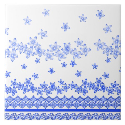 Blue and White floral design, タイル (正面)