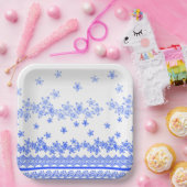 Blue and White floral design, ペーパープレート (パーティー)